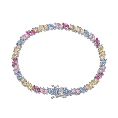 [Windsor Jewelry]Ornate Sparkling Multi Cut Party Bracelet