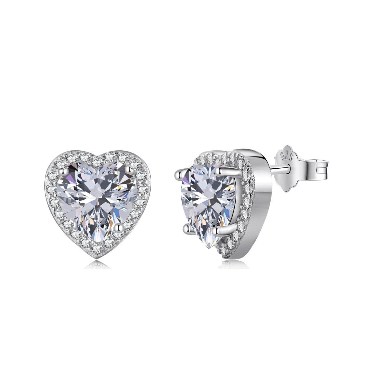 [Windsor Jewelry]Sparkling Heart Shape Lover Earrings