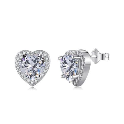 [Windsor Jewelry]Sparkling Heart Shape Lover Earrings