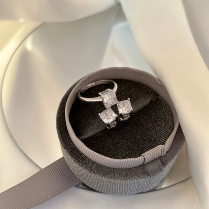 [Windsor Jewelry]1.0 Carat Radiant Princess Cut Wedding Earrings