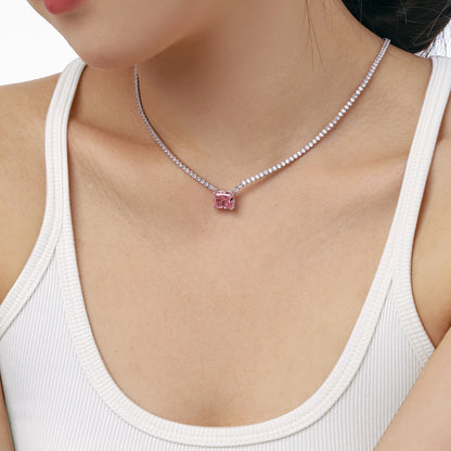 [Windsor Jewelry]4.0 Carat Elegant Radiant Cut Necklace