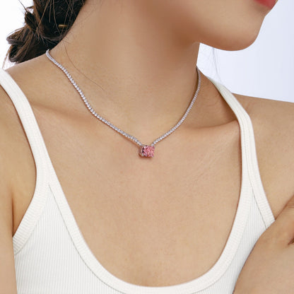 [Windsor Jewelry]4.0 Carat Elegant Radiant Cut Necklace