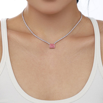 [Windsor Jewelry]4.0 Carat Elegant Radiant Cut Necklace