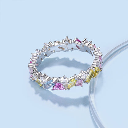 [Windsor Jewelry]Dazzling Polychromatic Multi cut Daily Ring