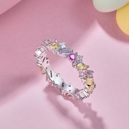 [Windsor Jewelry]Dazzling Polychromatic Multi cut Daily Ring