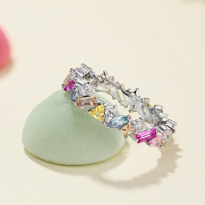 [Windsor Jewelry]Dazzling Polychromatic Multi cut Daily Ring