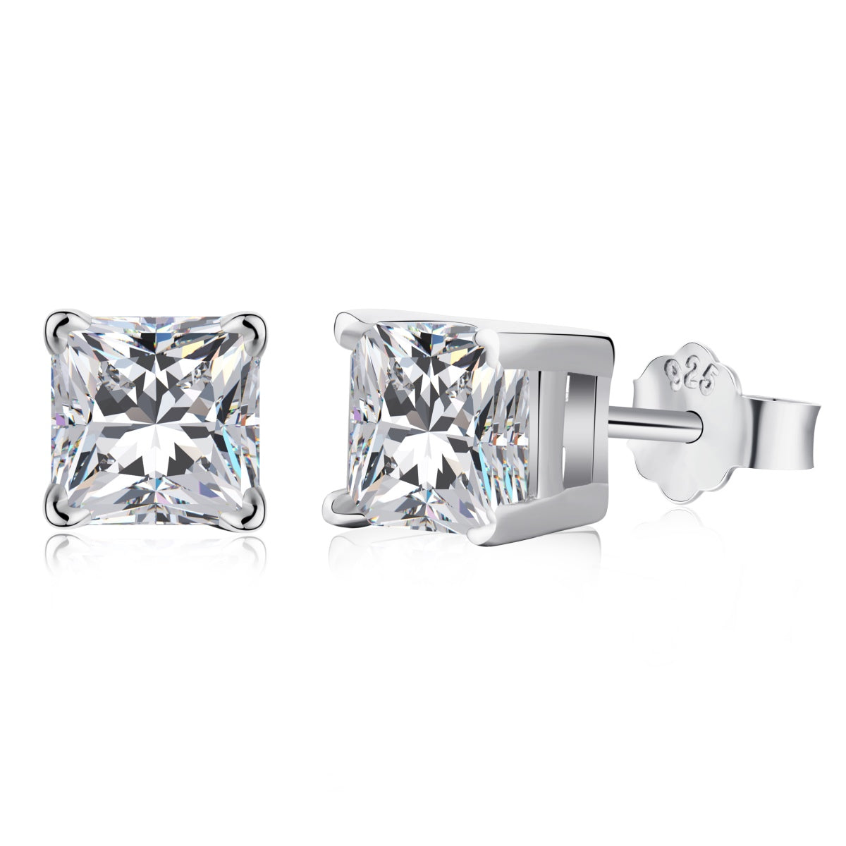 [Windsor Jewelry]1.0 Carat Radiant Princess Cut Wedding Earrings