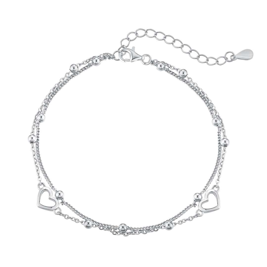 [Windsor Jewelry]Dainty Double Layer Love Heart Bracelet