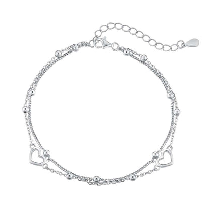 [Windsor Jewelry]Dainty Double Layer Love Heart Bracelet