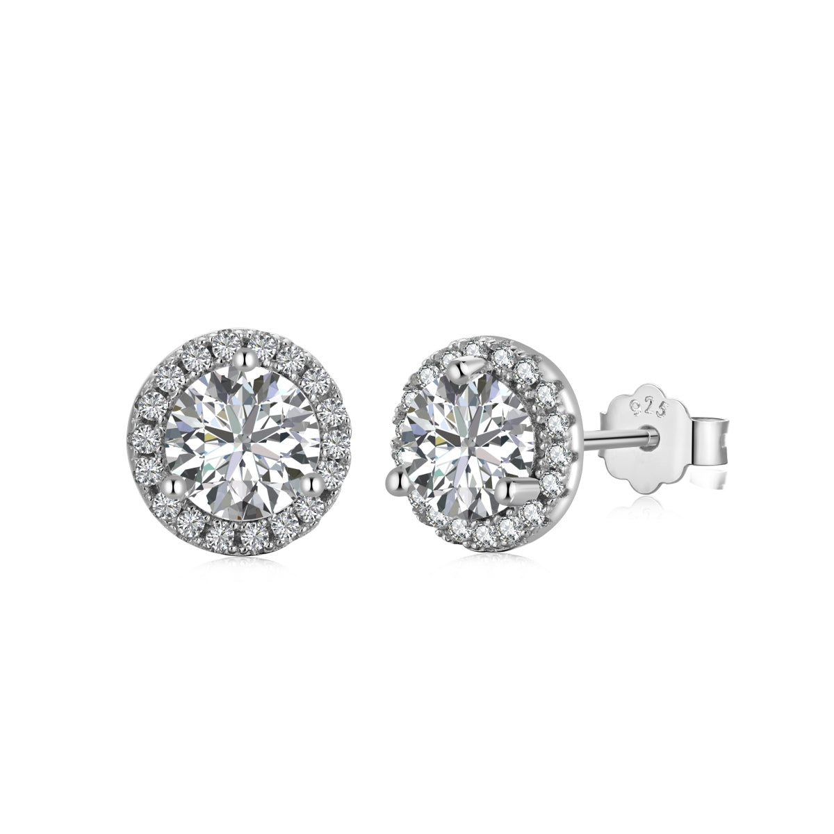 [Windsor Jewelry]Classic Princess Round Shape Earrings