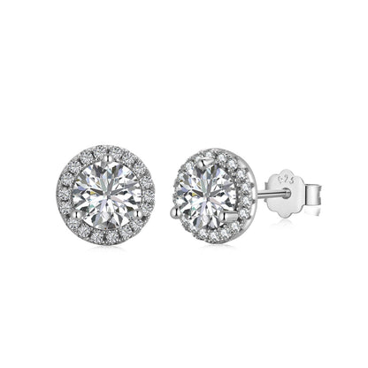 [Windsor Jewelry]Classic Princess Round Shape Earrings