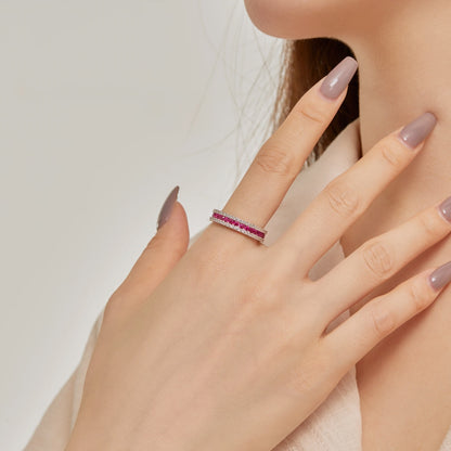 [Windsor Jewelry]Delicate Colorful Round Cut Daily Ring