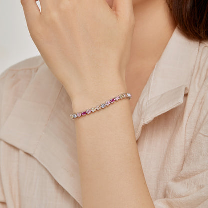 [Windsor Jewelry]Delicate Colorful Emerald Cut Party Bracelet