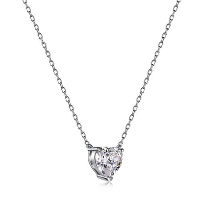 [Windsor Jewelry]Heart Shape Main Stone Pendant Collarbone Necklace