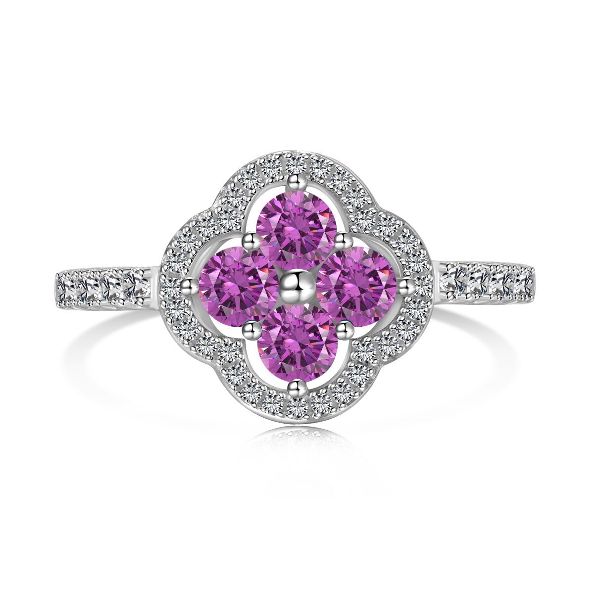 [Windsor Jewelry]Four Leaf Clover Flower Design Ring