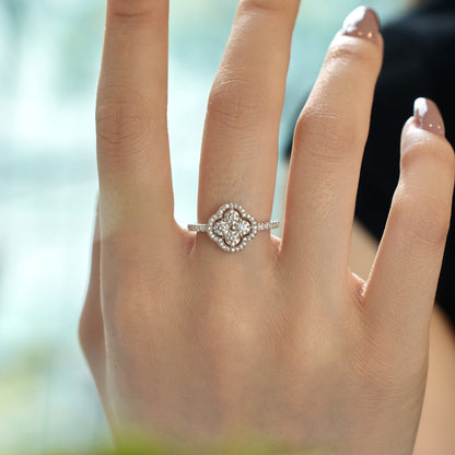 [Windsor Jewelry]Four Leaf Clover Flower Design Ring