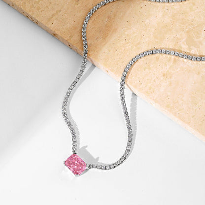 [Windsor Jewelry]4.0 Carat Elegant Radiant Cut Necklace