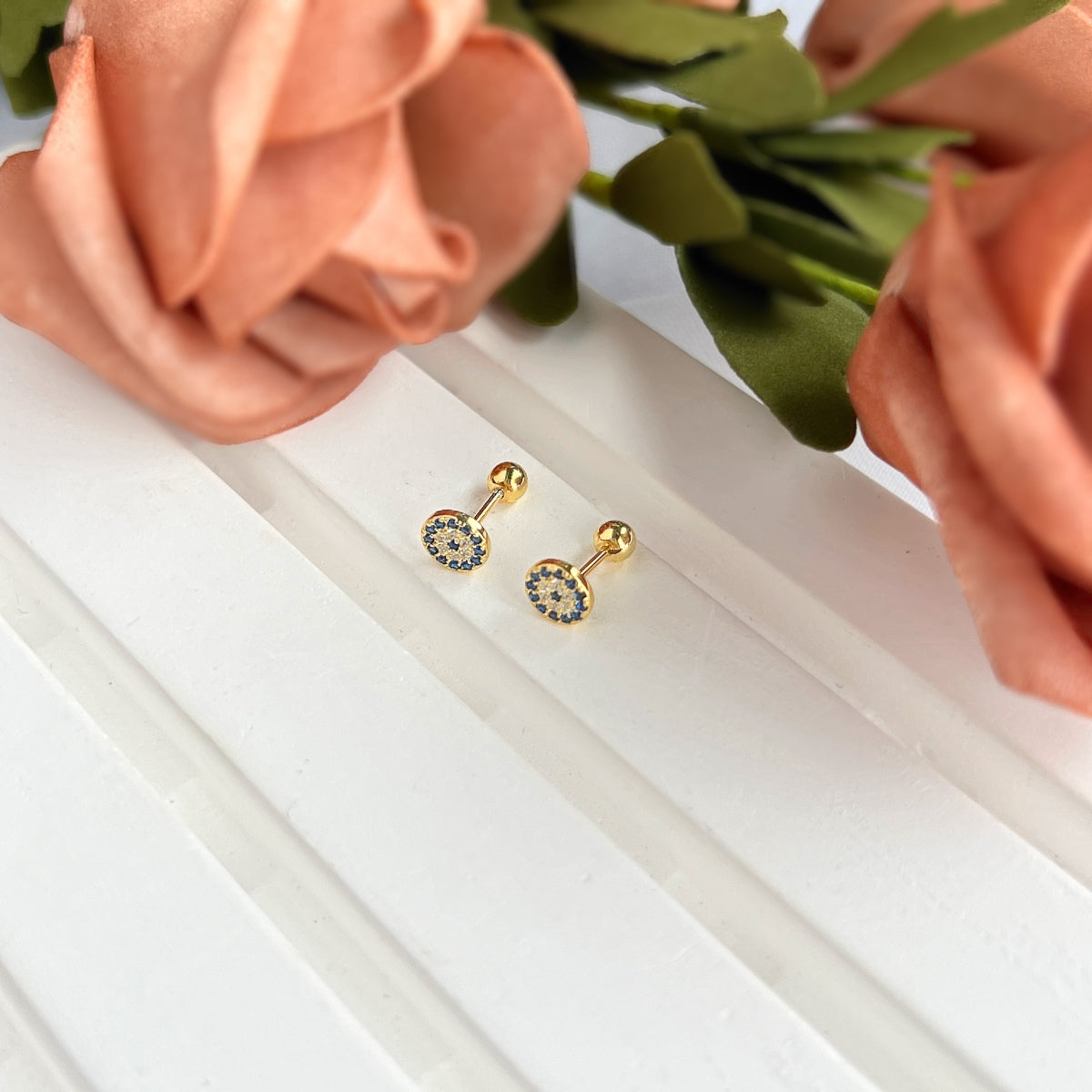 [Windsor Jewelry]Devil's Eye Ear Bone Nail Earrings