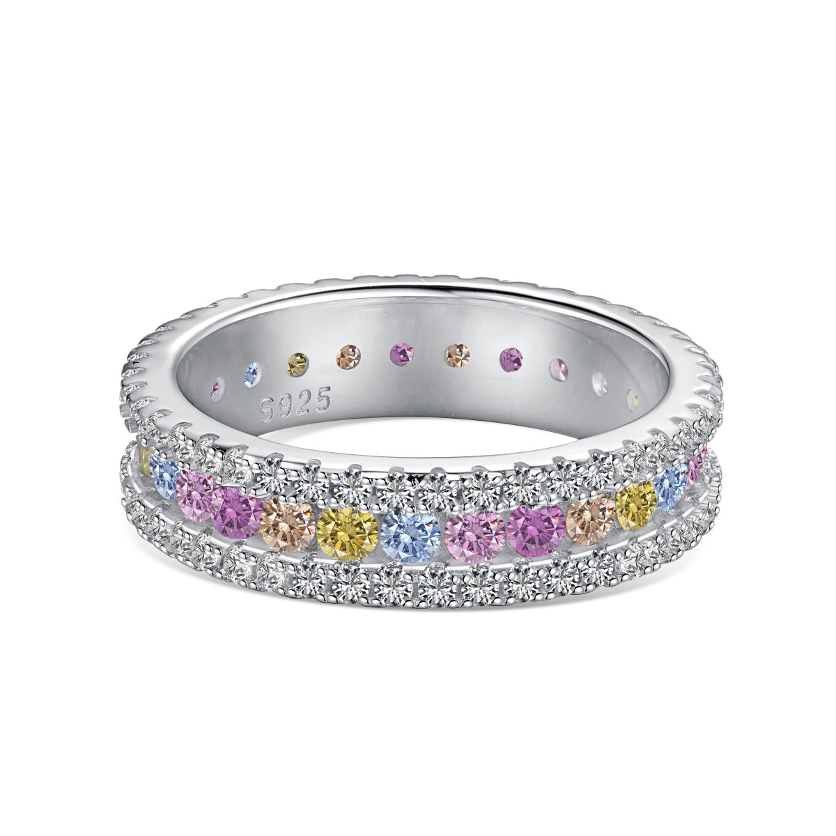 [Windsor Jewelry]Delicate Colorful Round Cut Daily Ring