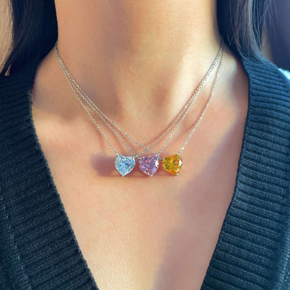 [Windsor Jewelry]6.0 carat Radiant Heart Shape Necklace