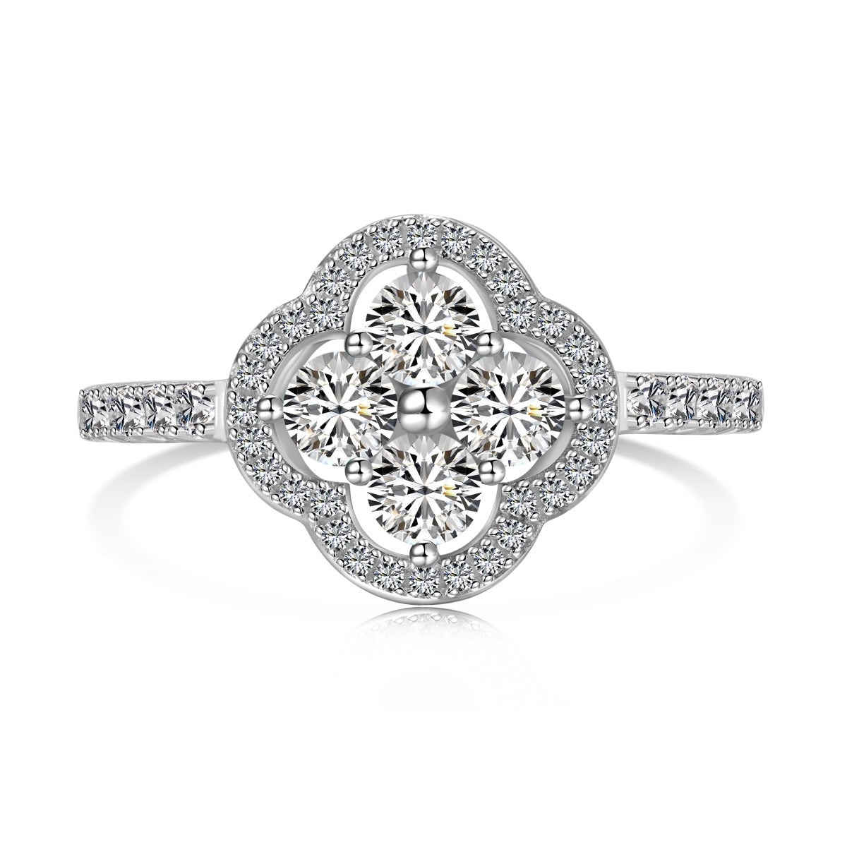 [Windsor Jewelry]Four Leaf Clover Flower Design Ring