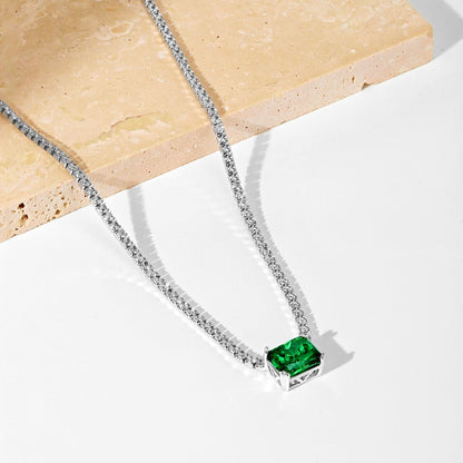 [Windsor Jewelry]4.0 Carat Elegant Radiant Cut Necklace