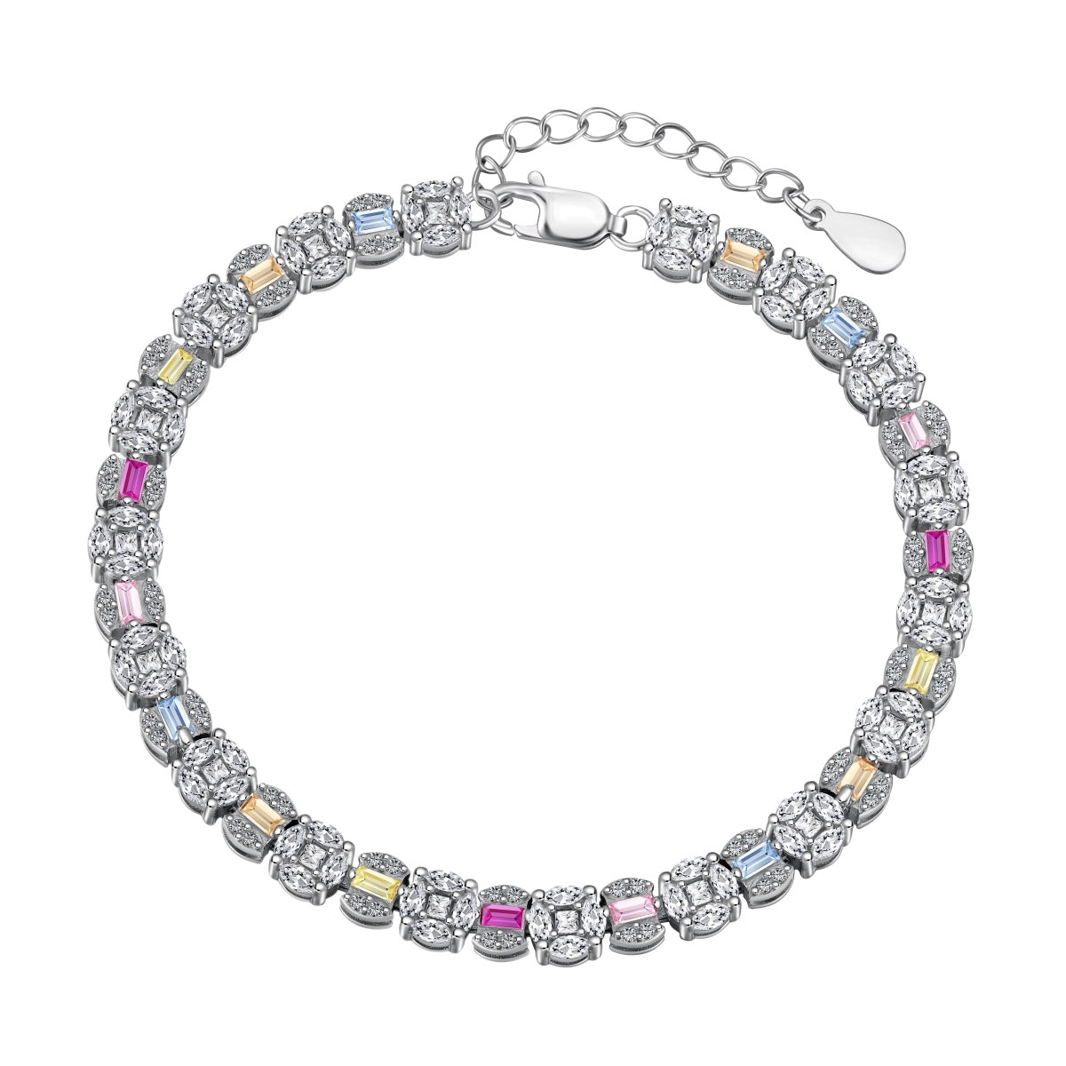 [Windsor Jewelry]Dazzling Radiant Multi Cut Daily Bracelet