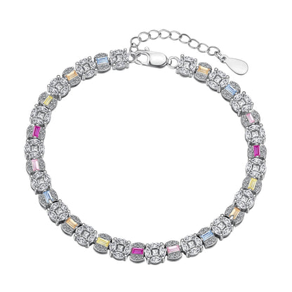 [Windsor Jewelry]Dazzling Radiant Multi Cut Daily Bracelet