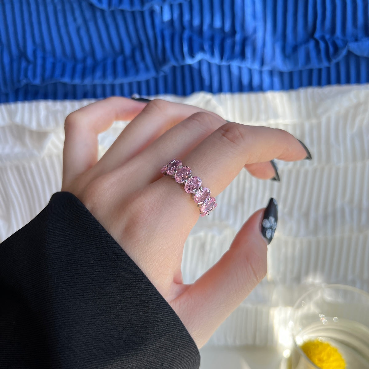 [Windsor Jewelry]Dainty Elongated Cushion Cut Tennis Ring