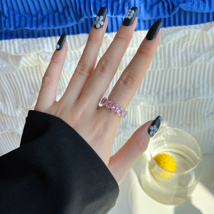 [Windsor Jewelry]Dainty Elongated Cushion Cut Tennis Ring