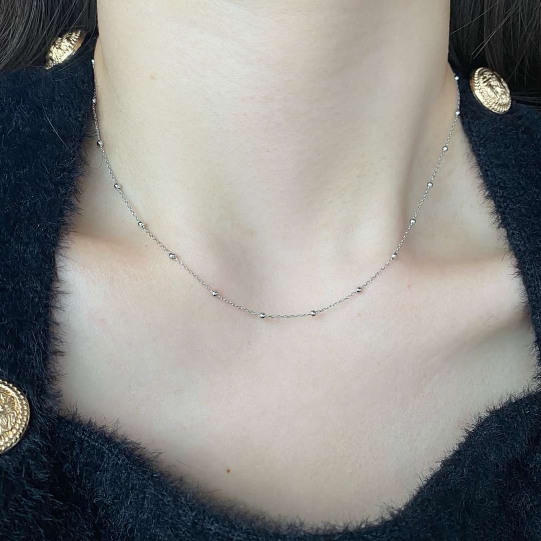 [Windsor Jewelry]Small Bead Clavicle Chain Simple Necklace