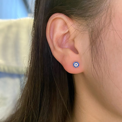 [Windsor Jewelry]Devil's Eye Ear Bone Nail Earrings