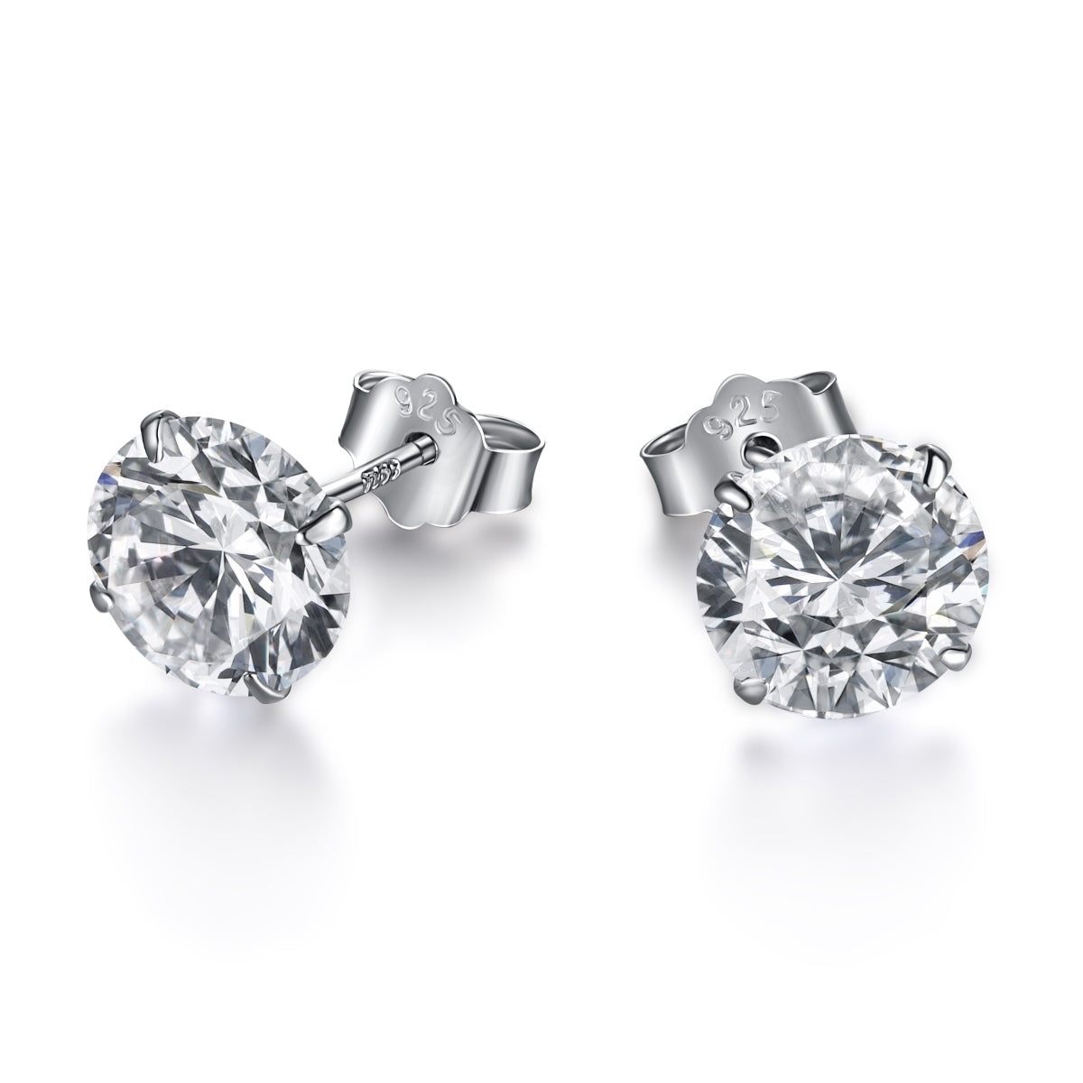 [Windsor Jewelry]Stylish Shiny Round Center Stone Stud Earrings
