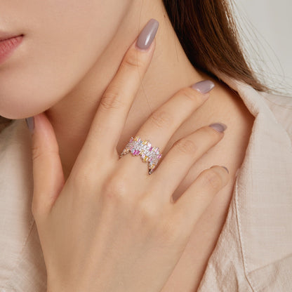 [Windsor Jewelry]Luxurious Colorful Radiant Cut Daily Ring