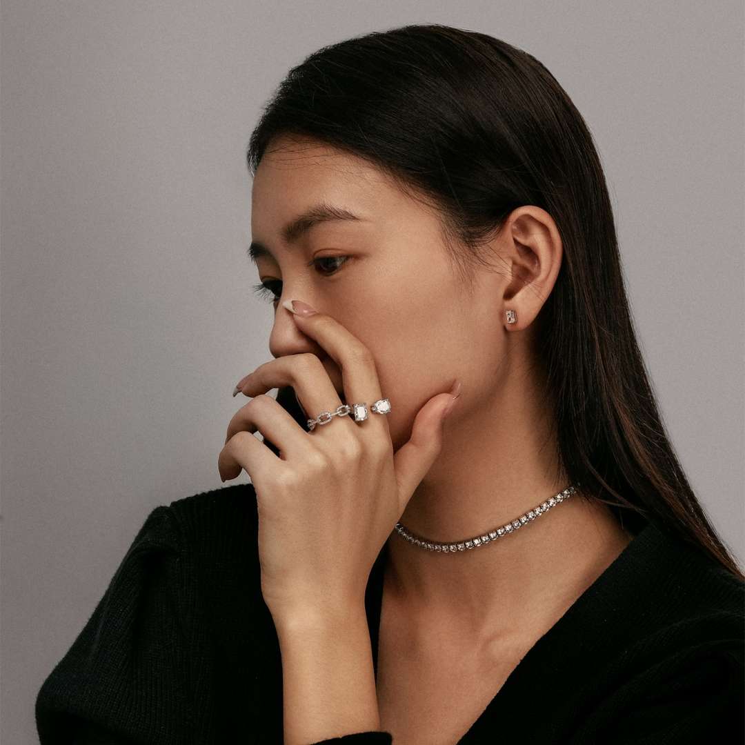 [Windsor Jewelry]Elegant Tennis Chain Necklace