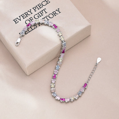 [Windsor Jewelry]Delicate Colorful Emerald Cut Party Bracelet