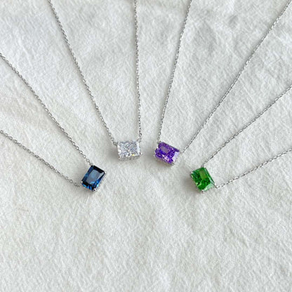[Windsor Jewelry]Luxurious Square Shape Colorful Necalack