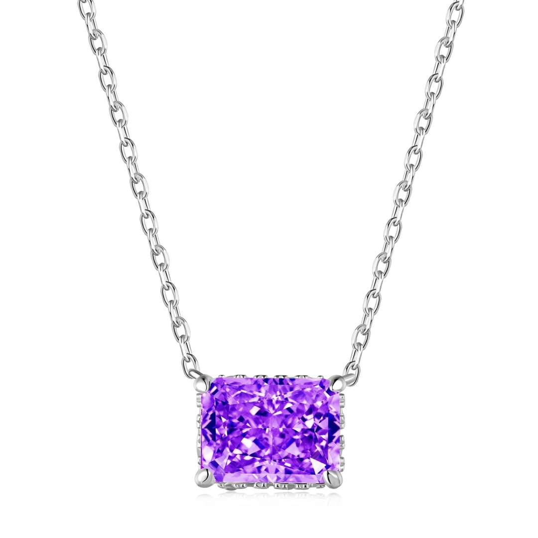 [Windsor Jewelry]Luxurious Square Shape Colorful Necalack