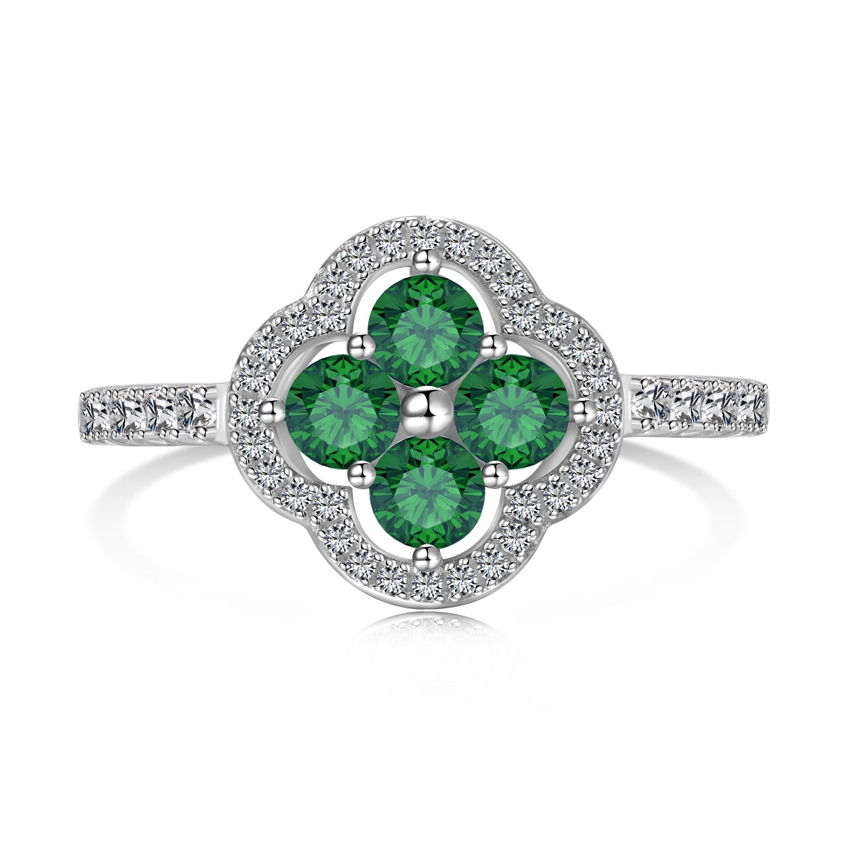 [Windsor Jewelry]Four Leaf Clover Flower Design Ring
