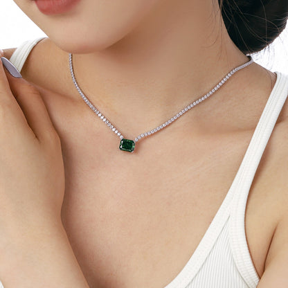 [Windsor Jewelry]4.0 Carat Elegant Radiant Cut Necklace