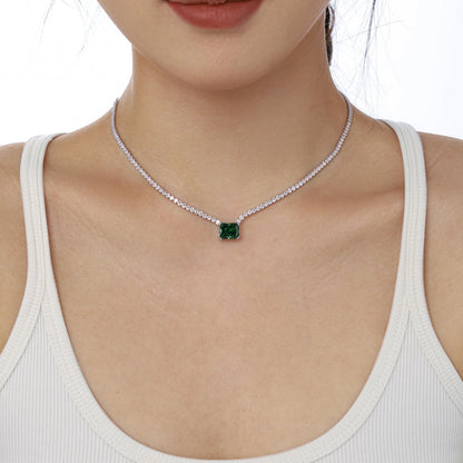 [Windsor Jewelry]4.0 Carat Elegant Radiant Cut Necklace