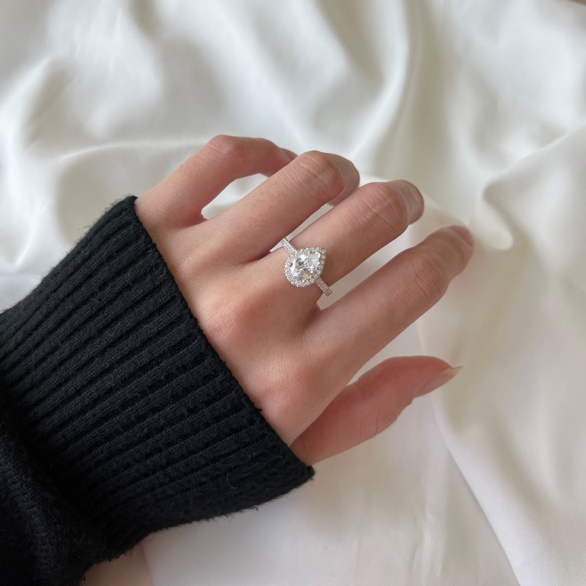 [Windsor Jewelry]1.0 Carat Luxurious Resplendent Water Drop Shape Wedding Ring
