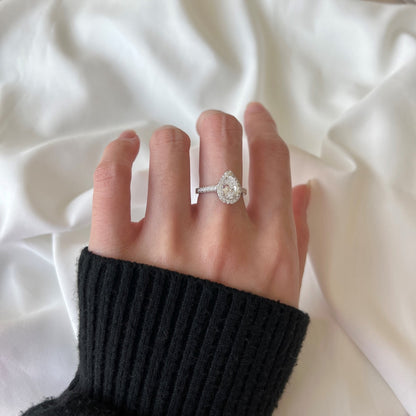 [Windsor Jewelry]1.0 Carat Luxurious Resplendent Water Drop Shape Wedding Ring