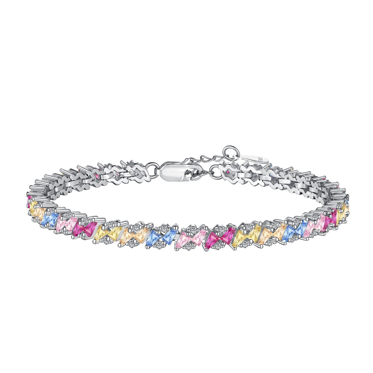 [Windsor Jewelry]Ornate Sparkling Multi Cut Party Bracelet