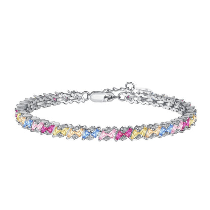 [Windsor Jewelry]Ornate Sparkling Multi Cut Party Bracelet
