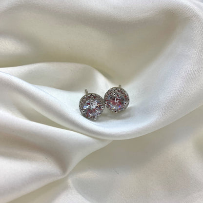 [Windsor Jewelry]Classic Princess Round Shape Earrings