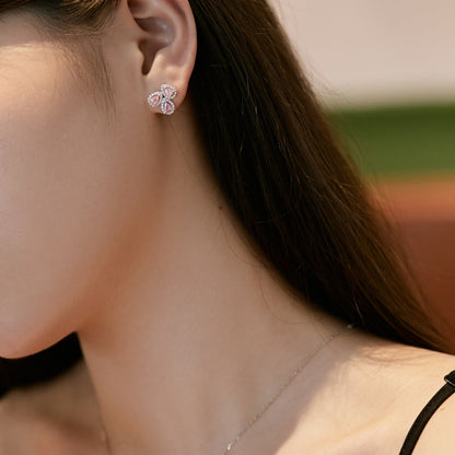 [Windsor Jewelry]Ornate Flower Shape Pear Cut Lover Earrings
