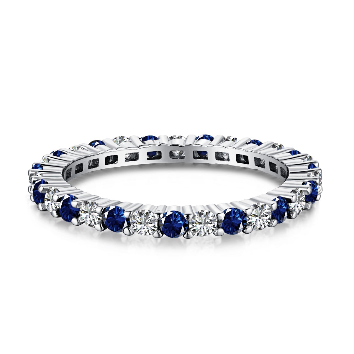 [Windsor Jewelry]Exquisite Colorful Round Cut Tennis Ring