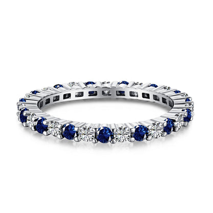 [Windsor Jewelry]Exquisite Colorful Round Cut Tennis Ring