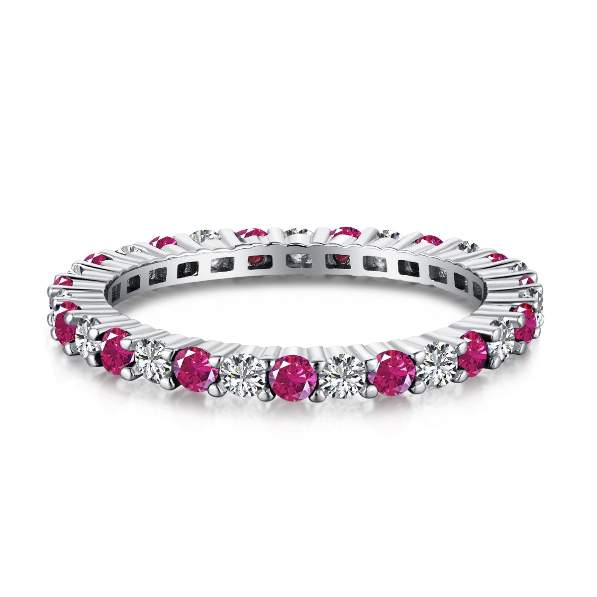 [Windsor Jewelry]Exquisite Colorful Round Cut Tennis Ring